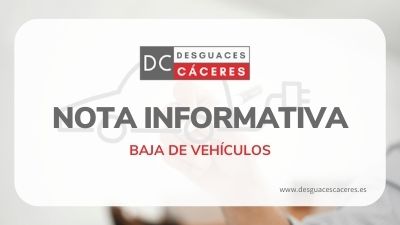 Nota informativa baja definitiva de coches