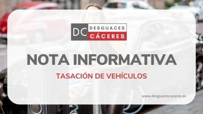 Nota informativa tasación de coches